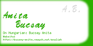 anita bucsay business card